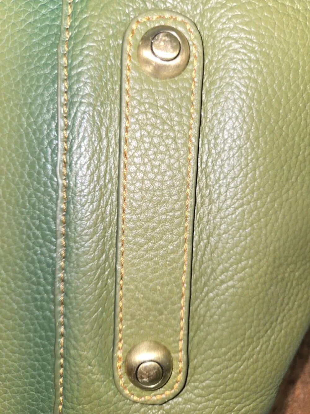 Sharif Olive Green Pebbled Satchel Handbag Crossbody Multi Pocket